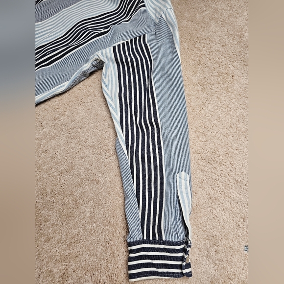 Vintage Banana Republic Safari & Travel Blue Multi Striped Button Down Shirt XL - Picture 8 of 9